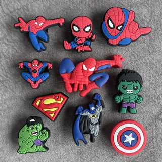 พร้อมส่ง Jibbitz ตัวติดรองเท้า corcs ลายการ์ตูนซุปเปอร์ฮีโร่ DIY จิ๊บบิท ตัวการ์ตูน สไปเดอร์แมน