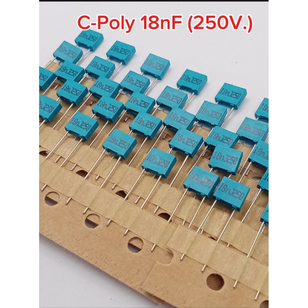 (แพ็ค10ตัว) C-Poly 250V. คาปาซิเตอร์ 18nF 250V. ตัวเก็บประจุ ระยะขา 5mm. Capasitor 18nF 250V.พร้อมส่
