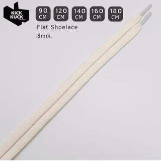 (หนา2ชั้น พรีเมี่ยม ) KICKKUCK (คิกคัก) เชือกรองเท้าสีขาวนม (offfwhite) (แบน)FLAT 90,120.140 ,160,180 cm.