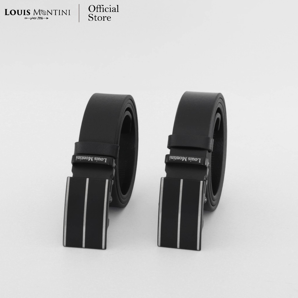 [ส่งด่วนฟรี] Louis Montini Belt เข็มขัดหนังวัวแท้ หัวออโต้เข็มขัดหนังแท้ เข็มขัดผู้ชาย MGN378