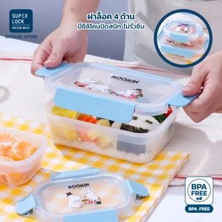 Super Lock ชุดกล่องถนอมอาหารพร้อมกระเป๋าเก็บอุณหภูมิ ลายลิขสิทธิ์แท้ Moomin เข้าไมโครเวฟ 2815AAA