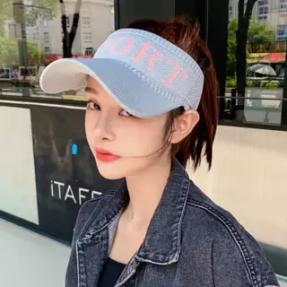 [W0139] หมวกกันแดด สกีนลายSPORT หมวกแก๊ป หมวกครึ่งใบ ผ้ายืดได้ ระบายอากาศ ป้องกันแสง UV