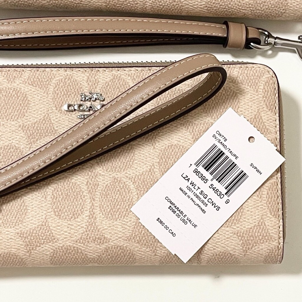 (สด-ผ่อน)กระเป๋าสตางค์ใบยาว LONG ZIP AROUND WALLET IN SIGNATURE CANVAS  🔹 รหัส : CW778