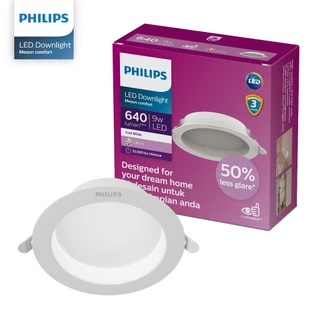 [1 แถม 1]Philips Lighting LED Downlight โคมไฟดาวน์ไลท์ รุ่น Meson Comfort หน้าเว้าลึกถนอมสายตา CRI90 ฝังฝ้าช่องตัด