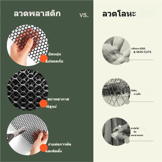 （10เมตร） ตาข่ายพลาสติก ตะแกรงพลาสติก สีขาว ตาข่ายล้อมไก่ ล้อมรั้้วขนาดตา 6 มิล-18มิล คุณภาพสูง ตาข่ายPVC