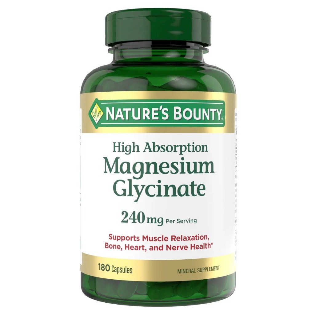 (Exp.02/2028)Nature's Bounty Magnesium Glycinate 240 mg, 180 Capsules