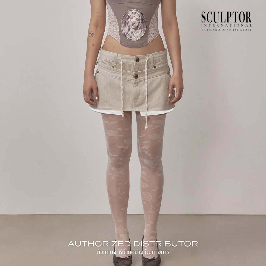 SCULPTOR® กระโปรงยีนส์ Apron Layered Mini Skirt