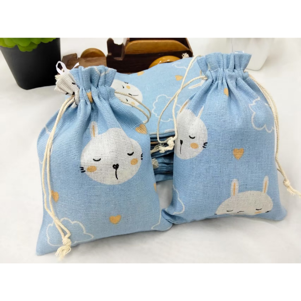 DIY  ถุงผ้า ถุงหูรูด แบบพิมพ์ลาย ส่ของ เครื่องหอม ถ่าน เครื่องประดับ