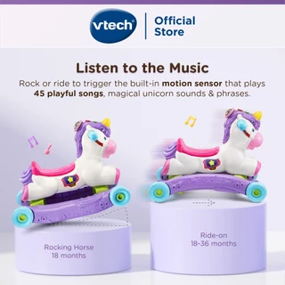 VTech ม้าชิงช้าสะบัด 2-in-1 ขี่ได้ ของเล่นเพลง แสง เรียนรู้ ยูนิคอร์น 80-192300 Unicorn horse