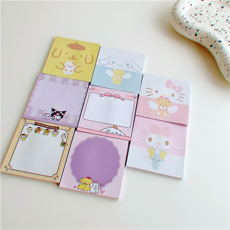 พร้อมส่ง กระดาษโน๊ตแบบมีกาว มี20แบบ Note การ์ตูน มินิมอล 50แผ่น มีกาวในตัว