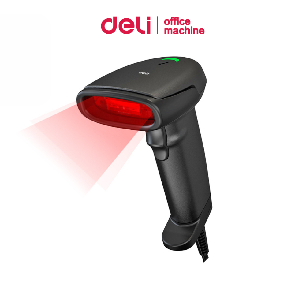 Deli เครื่องอ่านบาร์โค้ด 1D 2D QR เครื่องสแกนบาร์โค้ด ไร้สาย มีสาย ใช้ง่ายคุณภาพดี Barcode Scanner