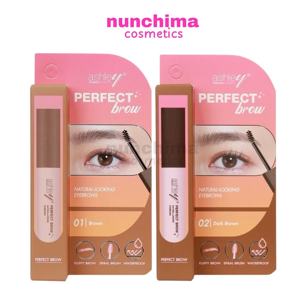 A-456 ASHLEY Perfect Brow Natural-Looking Eyebrow แอชลี่ย์ เพอร์เฟค บราว เนเชอรัล ลุคกิ้ง อายบราว มาสคาร่าปัดคิ้ว