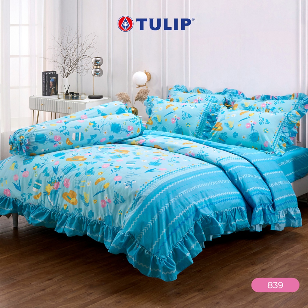 TULIP Cotton Mix พิมพ์ลาย 839 ชุดผ้าปูที่นอน ผ้าห่ม ผ้านวม พิมพ์ลายกราฟิกสวยงาม เนื้อผ้าหนาแน่น