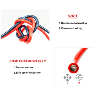 สายไฟซิลิโคน 6 awg (1เมตร) Silicone Wire คุณภาพมาตรฐาน [ตัดความยาวตลอด]