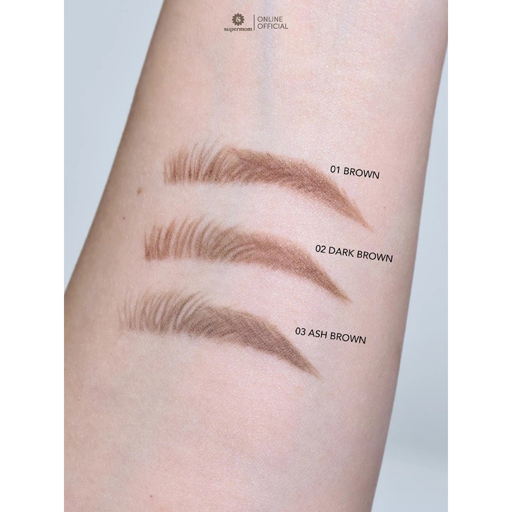 SUPERMOM รุ่นใหม่มีรีฟิล  2IN1 SLIM EYEBROW PENCIL ดินสอเขียนคิ้ว  1.0 mm ปริมาณ 0.03 กรัม - รูปที่ 4