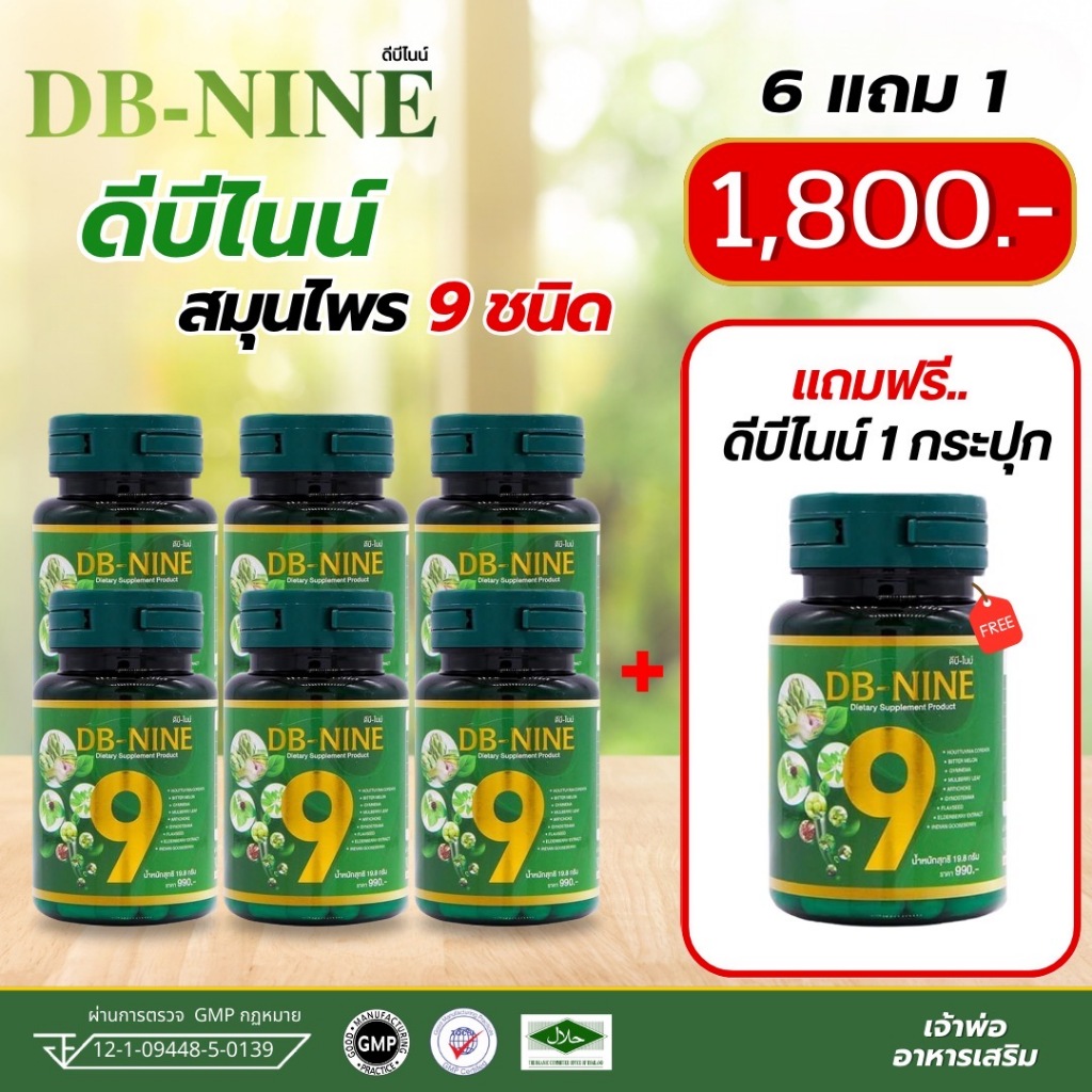 ราคาพิเศษ DB-Nine ดีบีไนน์ (ส่งฟรี!!!)  อาหารเสริม สมุนไพร 9 ชนิด สมุนไพร ออแกนิก