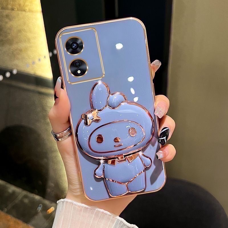 เคสโทรศัพท์ สำหรับ OPPO A5X A5PRO A6T A6PRO A6 A6X A5 เมโลดี้ กระจก ขาตั้ง หมุนได้ 360 องศา ฝาหลัง แบบนิ่ม น่ารัก