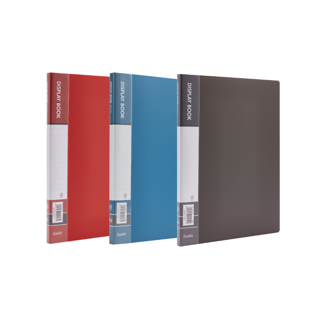Bantex แฟ้มเอกสาร A4 แฟ้มจัดเก็บเอกสาร แข็งแรง ไม่แตกหักง่าย ไม่ต้องเจาะรู 2สี 3ขนาด Display Book