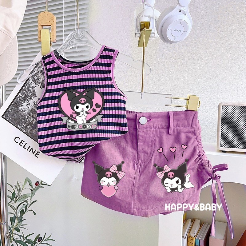 PANG KIDS ชุดเซ็ตลูกสาว คุโรมิ เสื้อ+กางเกงกระโปรง No.237
