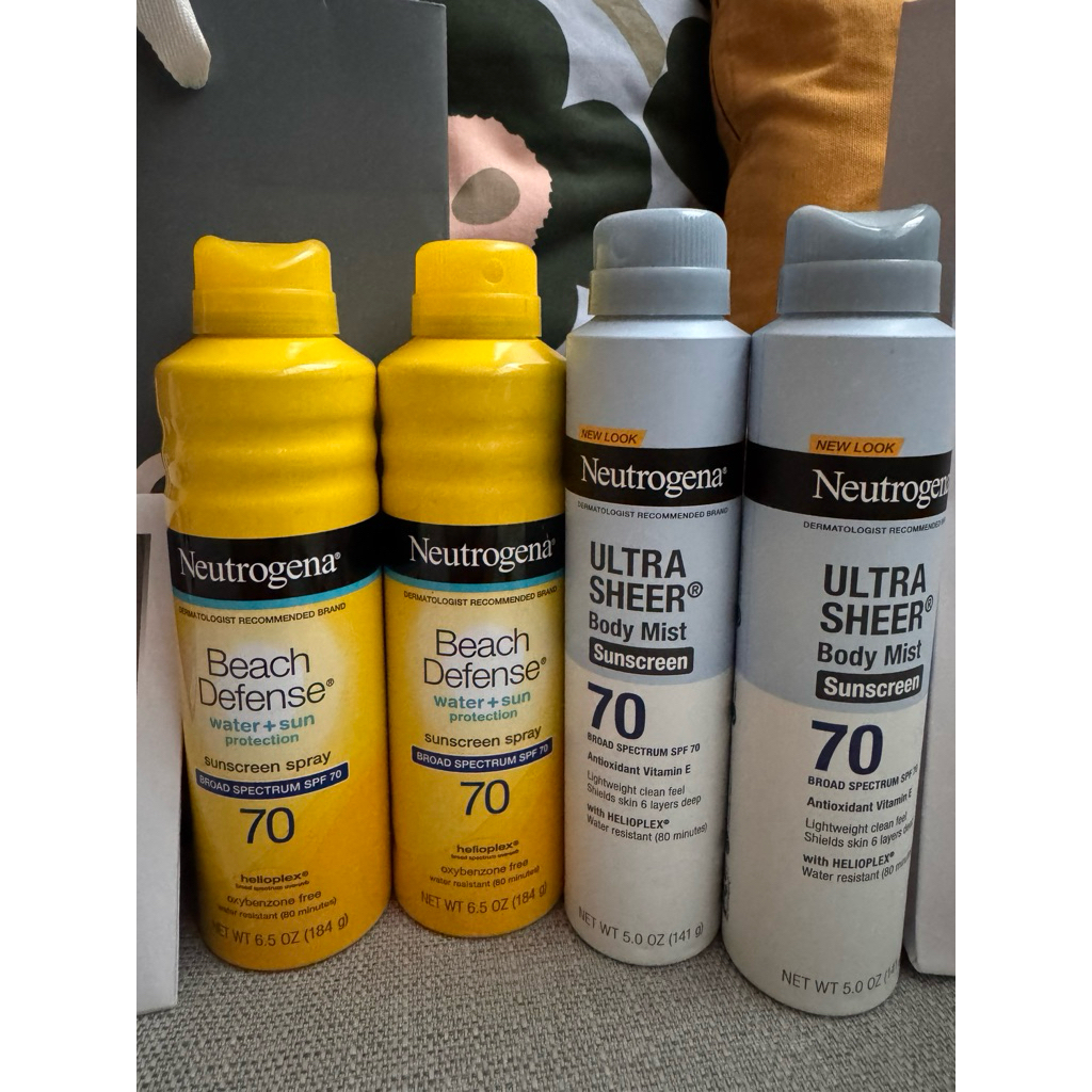 สเปรย์กันแดด Neutrogena Beach Defense / Ultra Sheer Body Mist SPF70 ขวดละ 890 บาท