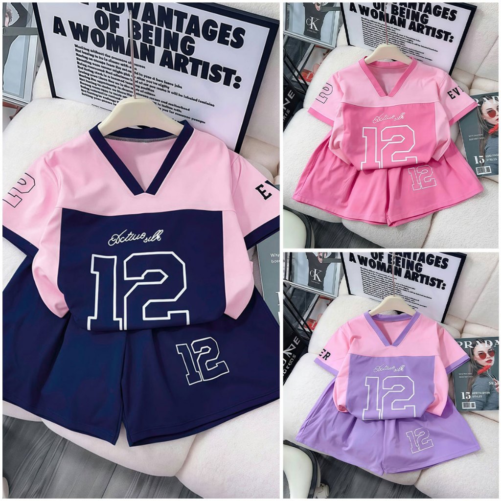 Beryl kids🌸ชุดเด็กผู้หญิงฤดูร้อน🎀ชุดเซ็ทเด็กสาวแฟชั่น เสื้อแขนสั้นคอวีและกางเกงขาสั้น ลำลองสองชิ้นสไตล์เกาหลี เท่ห์สุด
