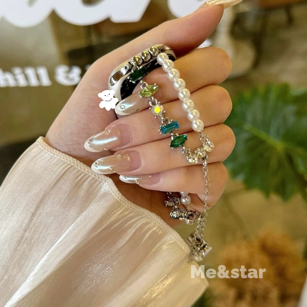 สายไข่มุกเพชร รูดปรับได้ สายนาฬิกา smart watch/Watch ultra11 10 8 9 7 6 5 4 3 2 1 Size 40/41/42/S10/44/45/46/49mm - รูปที่ 2