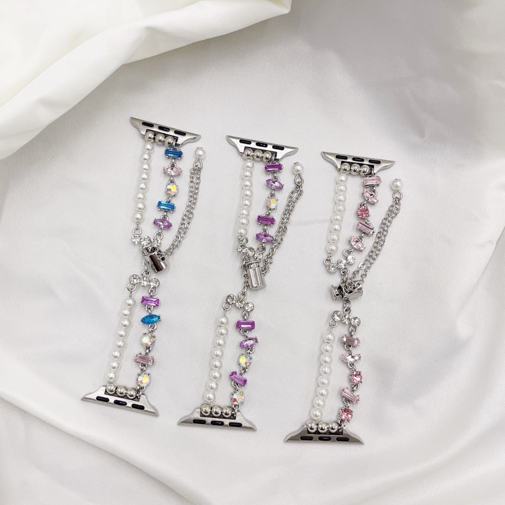 สายไข่มุกเพชร รูดปรับได้ สายนาฬิกา smart watch/Watch ultra11 10 8 9 7 6 5 4 3 2 1 Size 40/41/42/S10/44/45/46/49mm - รูปที่ 7