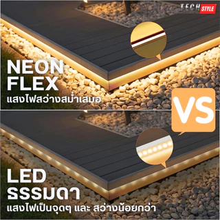 ไฟเส้น LED แถบไฟดัดงอได้ 220V กันน้ำ ไฟแต่งห้อง แสงขาว/วอร์มไวท์ 3ม.-20ม. สำหรับตกแต่งบ้าน หอพัก คริสต์มาส