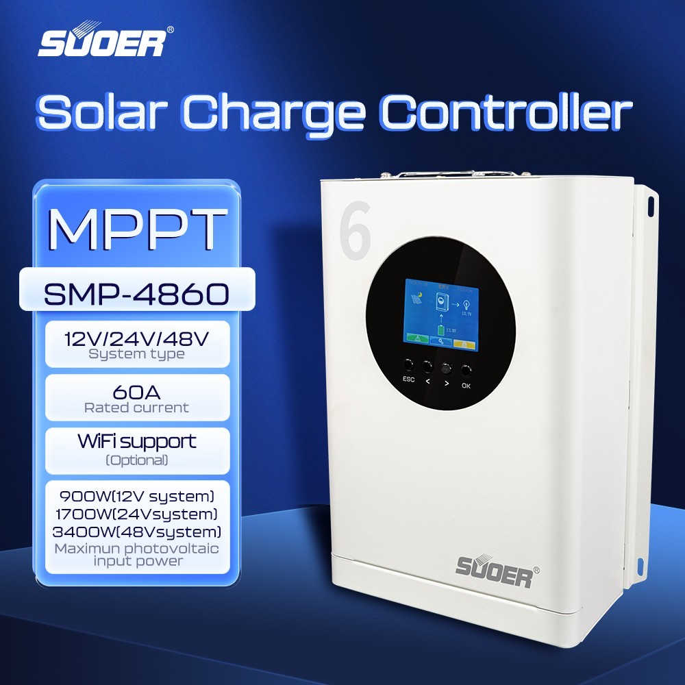 MPPT solar charger panel Solar Controller รุ่น SMP-4860 - 40A / 60A  คอนโทรลเลอร์ชาร์จพลังงานแสง เครื่องชาร์จพลังงานแสงอ