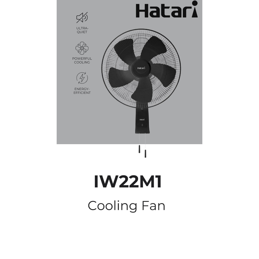 พัดลมติดผนัง 22 นิ้ว HATARI IW22M1 สีเทา