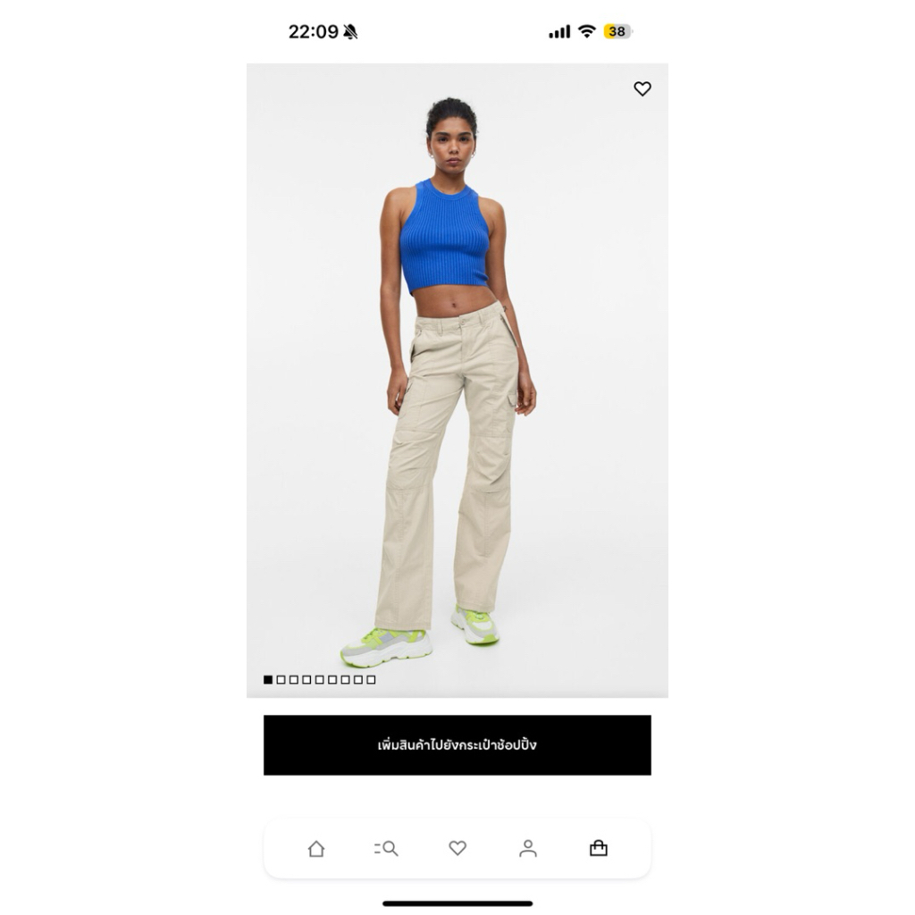 h&m cargo beige เอว34 มือ1