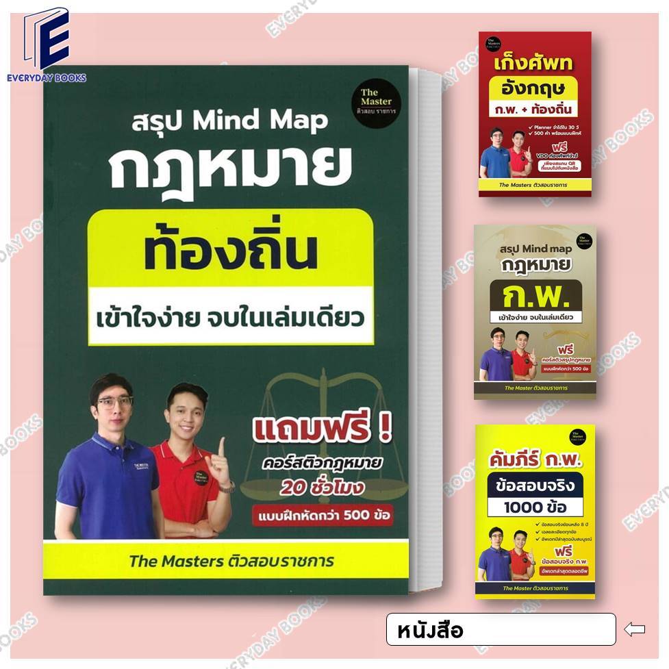 พร้อมส่ง หนังสือ เก็งคำศัพท์อังกฤษ/สรุป Mind map กฎหมาย ก.พ.-ท้องถิ่น เข้าใจง่าย จบในเล่มเดียว แยกเล
