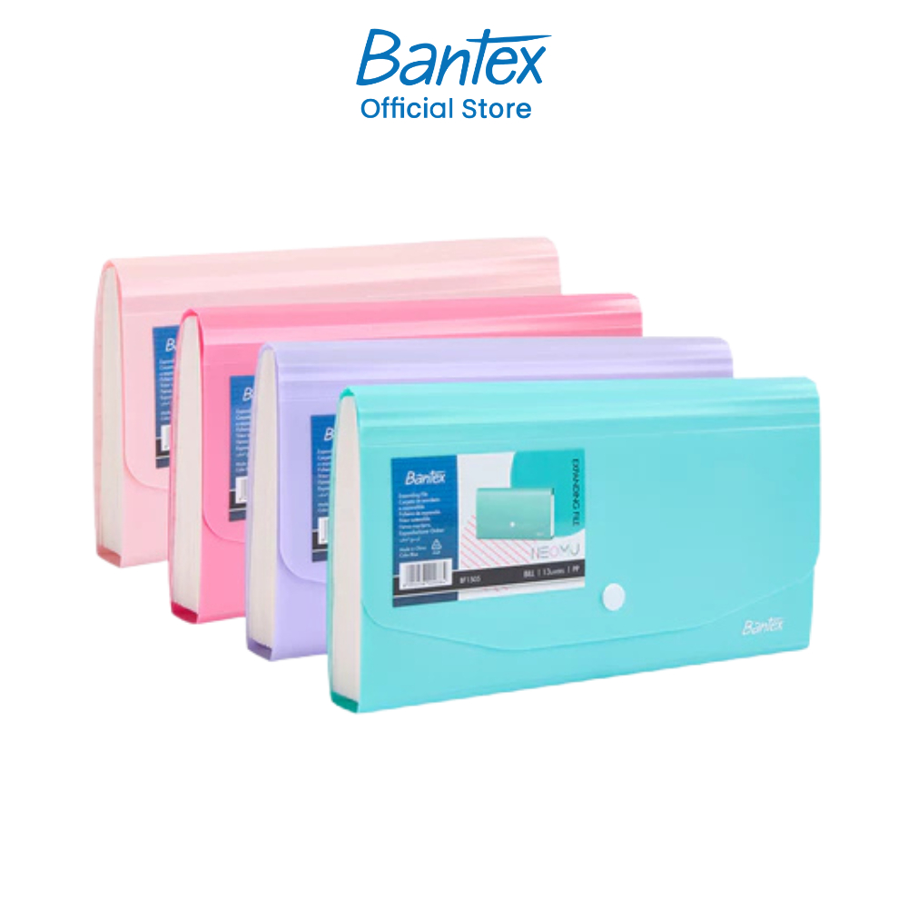 Bantex แฟ้มเอกสาร A5 แฟ้มใส่บิล ใบเสร็จ คุณภาพดี โทนสีพาสเทล แบบมีกระดุม  สีสดใส Bill file