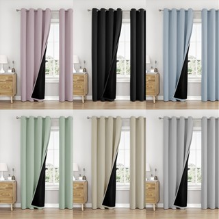 ม่าน ผ้าม่าน ผ้าม่านกันแสงUV ผ้าม่าน กันแสง 100% ฉนวนกันความ…