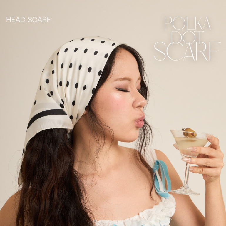 earika.earrings - polka dot scarf ผ้าลายจุด ผ้าโพกหัว ผ้าพันคอ ผ้าอเนกประสงค์