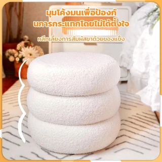 สตูลกลม เก้าอี้แต่งหน้า เก้าอี้โต๊ะเครื่องแป้ง วัสดุแคชเมียร์ นุ่มสบาย แข็งแรงและ