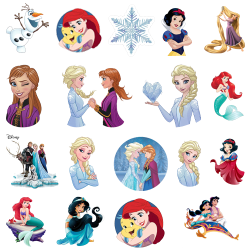ตัวรีดการ์ตูนเจ้าหญิงดีสนีย์ Disney  🌨 Frozen , Snow White , Cinderella ขนาด 5 CM