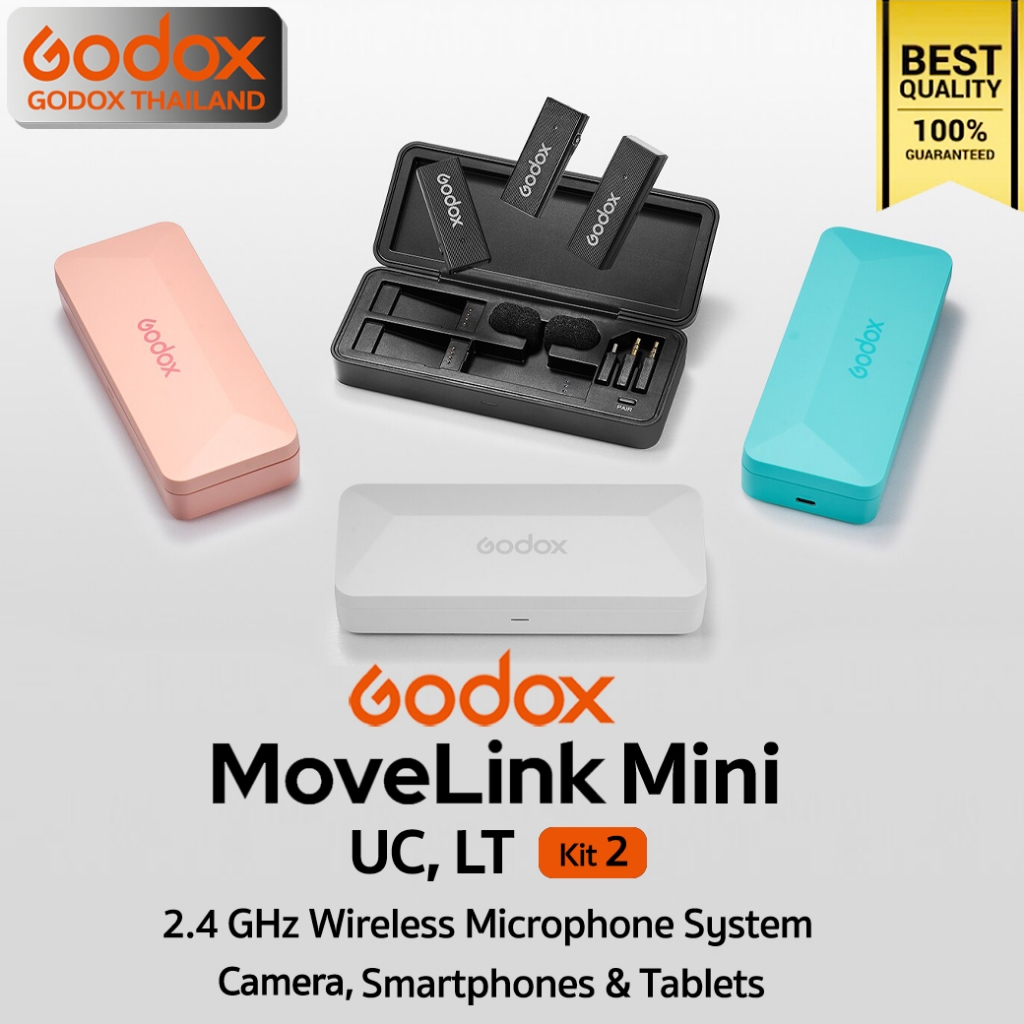Godox Microphone MoveLink Mini ,Wireless Microphone 2.4GHz สำหรับ Camera Smartphone & Tablets -รับปร