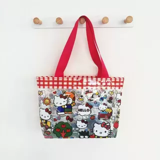 HAWM-กระเป๋าถือใสลาย Hello Kitty กันน้ำ กระเป๋านักเรียน กระเป๋าเอนกประสงค์ (ใส่เอกสาร ช้อปปิ้ง ท่องเที่ยว ว่ายน้ำ)