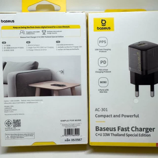 Baseus หัวชาร์จเร็ว 20W & หัวชาร์จ 33W port USB+Type C Fast Charging ร์จเร็ว อะแดปเตอร์ typ c