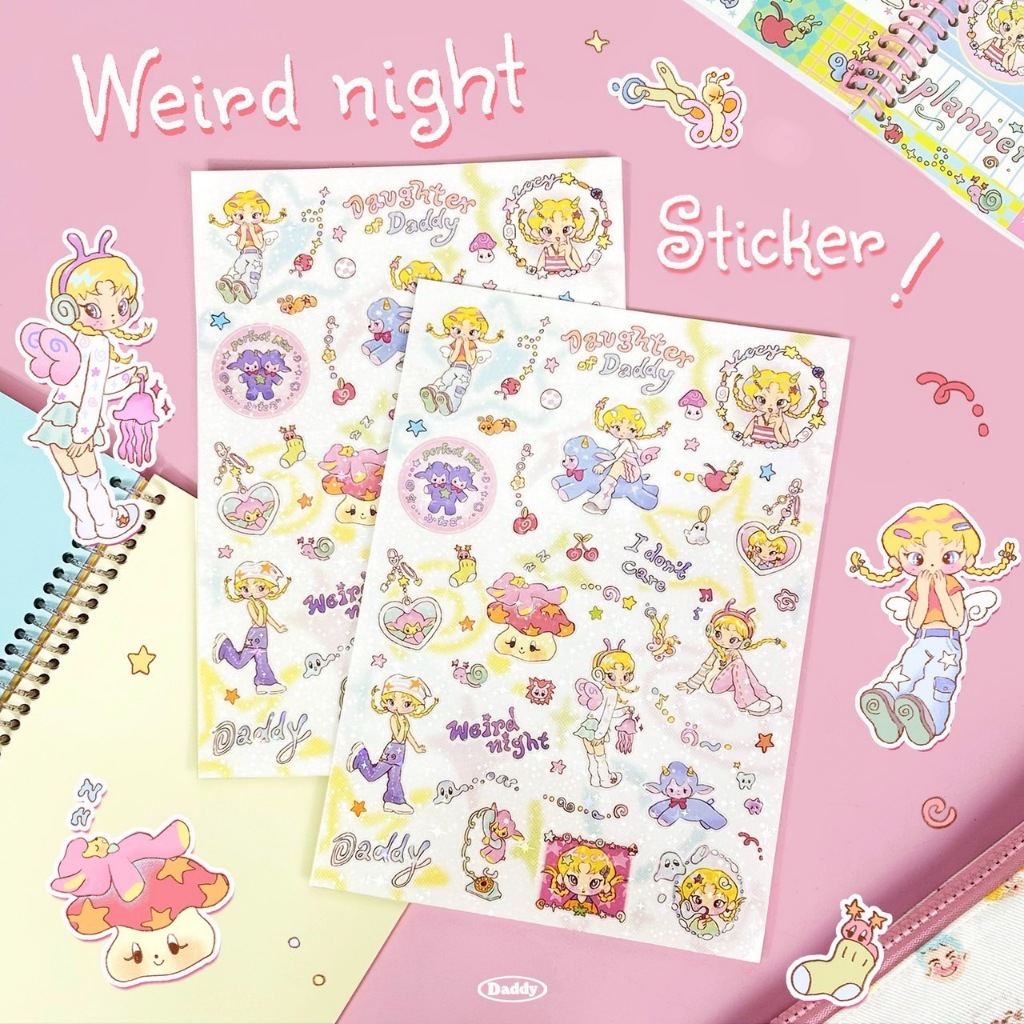DADDY | Weird Night Sticker สติ๊กเกอร์ ลายน้อง lucy สุดน่ารัก