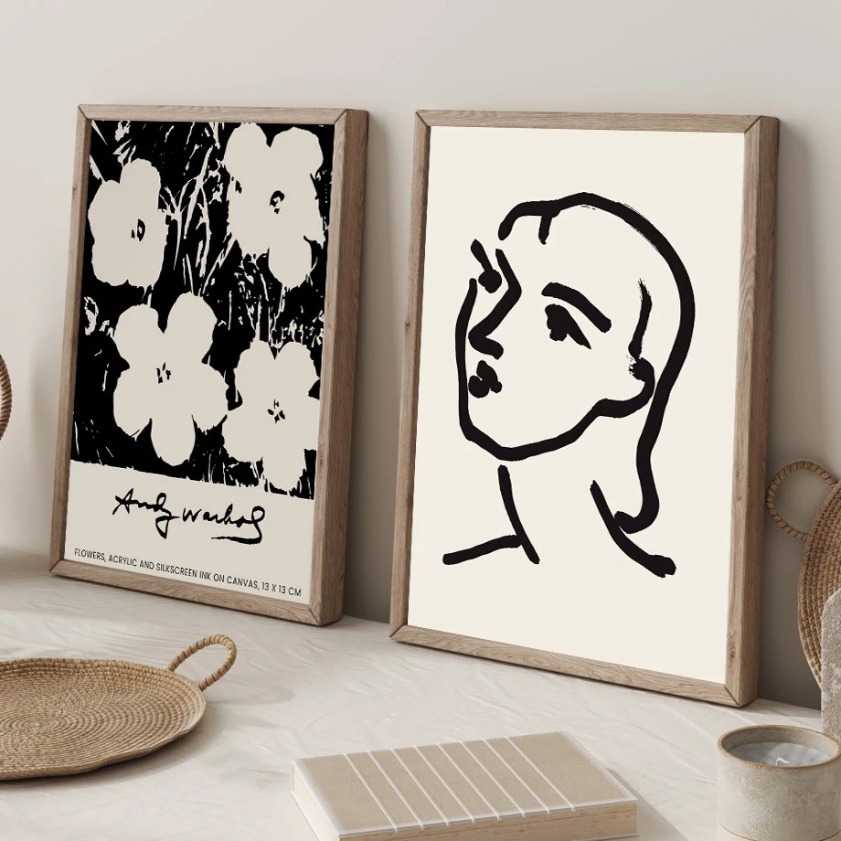 (พร้อมส่งจากไทย ภาพรวมกรอบ)Matisse William Morris Picasso ภาพวาดผ้าใบ ลายดอกไม้ สําหรับตกแต่งผนัง ห้องนั่งเล่น
