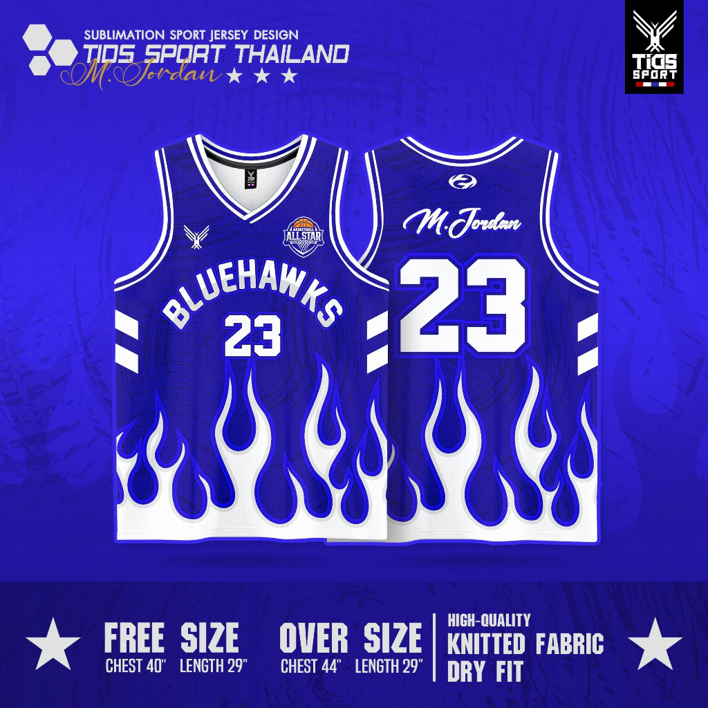 เสื้อกล้ามบาส BLUEHAWKS 23กางเกงแยก มี4สีให้เลือก