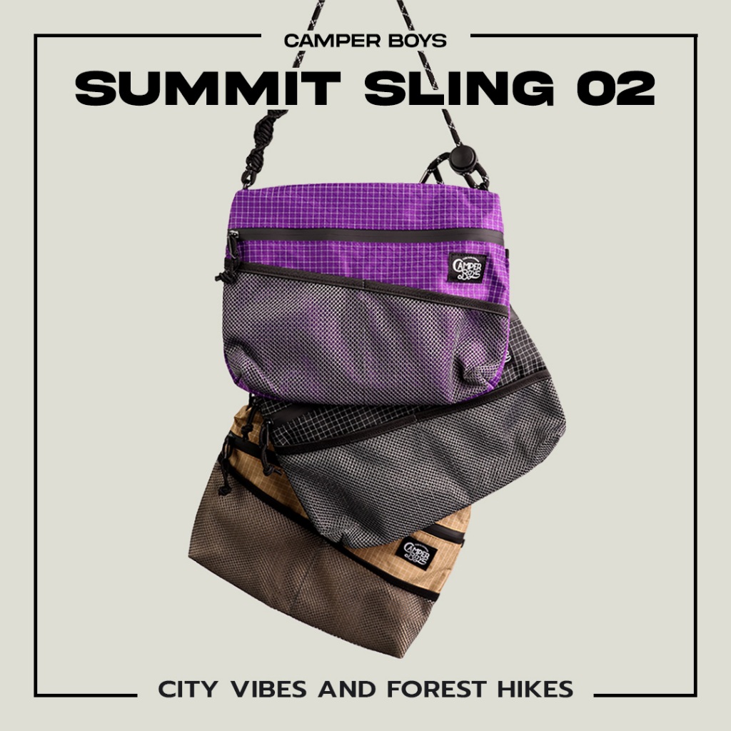 SUMMIT SLING - 02 กระเป๋าครอสบอดี้รุ่นอัพเกรดจาก Camper Boys กระเป๋าสะพายข้าง วัสดุทนทาน กันละอองน้ำ