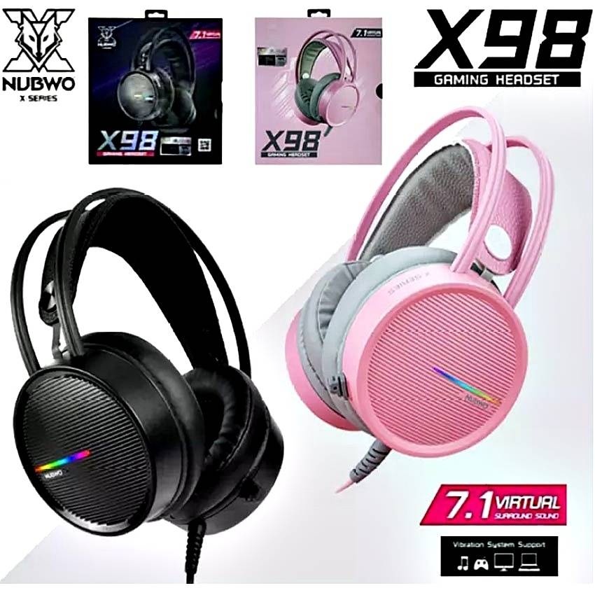 หูฟังเกมมิ่ง Nubwo X98 ,X98 Pink Edition Headset 7.1 Virtual Surround Sound USB nubwo X98,X99