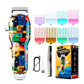 Kemei KM-Max2092 Km-5090 ปัตตาเลี่ยนตัดผมไฟฟ้า ชาร์จ USB สําหรับผู้ชาย ตัดผม กันขอบ