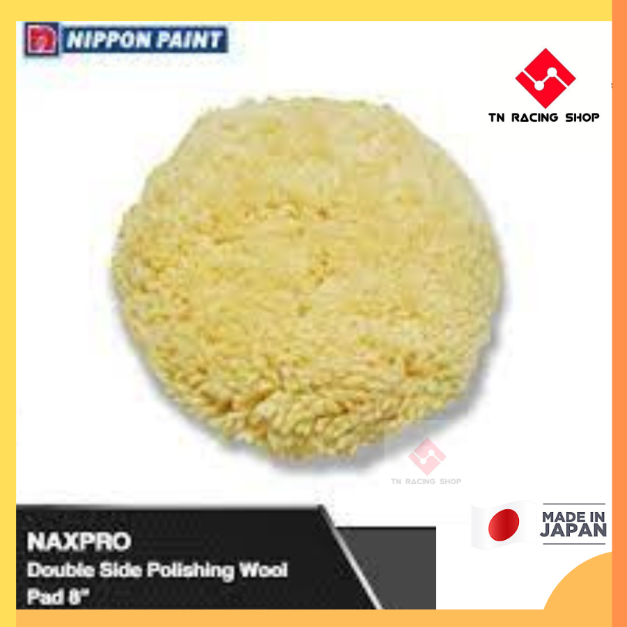 Naxpro Double Side Polishing Wool Pad 8  ขนแกะละเอียด สำหรับขัดรถยนต์ ฟรี Adapter