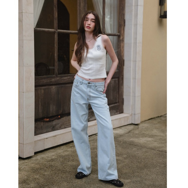 กางเกงยีนส์ RAVVESTUDIO's Gigi Baby Blue