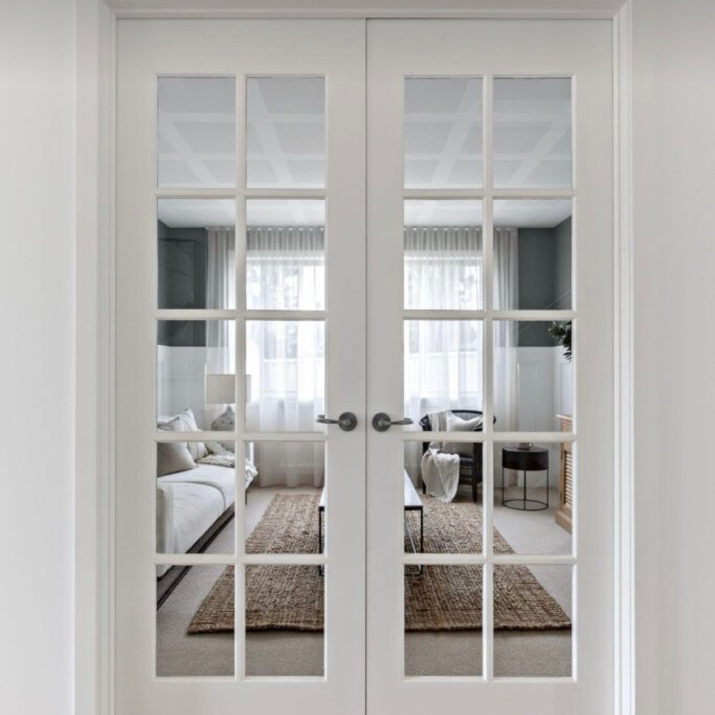 ประตูกรอบกระจก 8ช่อง UPVC (ใช้ภายนอกและภายใน) 80X200CM สีขาว