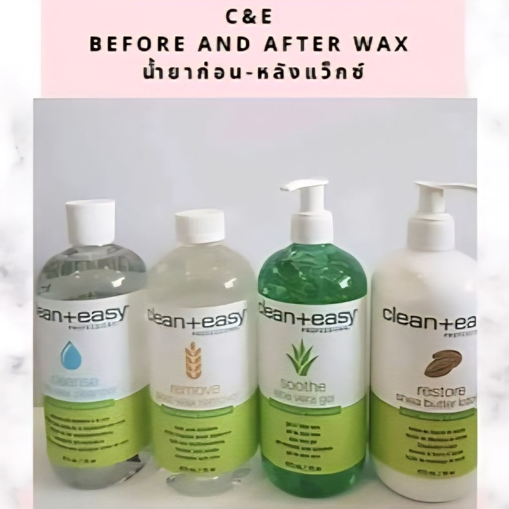 C&E🇺🇲เซตน้ำยาเช็ดWax 4ขวด 16oz. เช็ดผิวก่อน/หลังแว็กซ์ขน Cleanse,Remove,Soothe,Restore ของแท้จากUSA